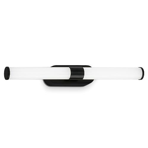 Briloner LED Badkamer Wandlamp Runt, Zwart, IP44, B/D/H: 40 x 4,5 x 6,5 cm