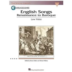 English Songs: Renaissance to Baroque: The Vocal Library Low Voice (With 2 CD/'s), Fachbücher von Richard Walters, Steven Stolen