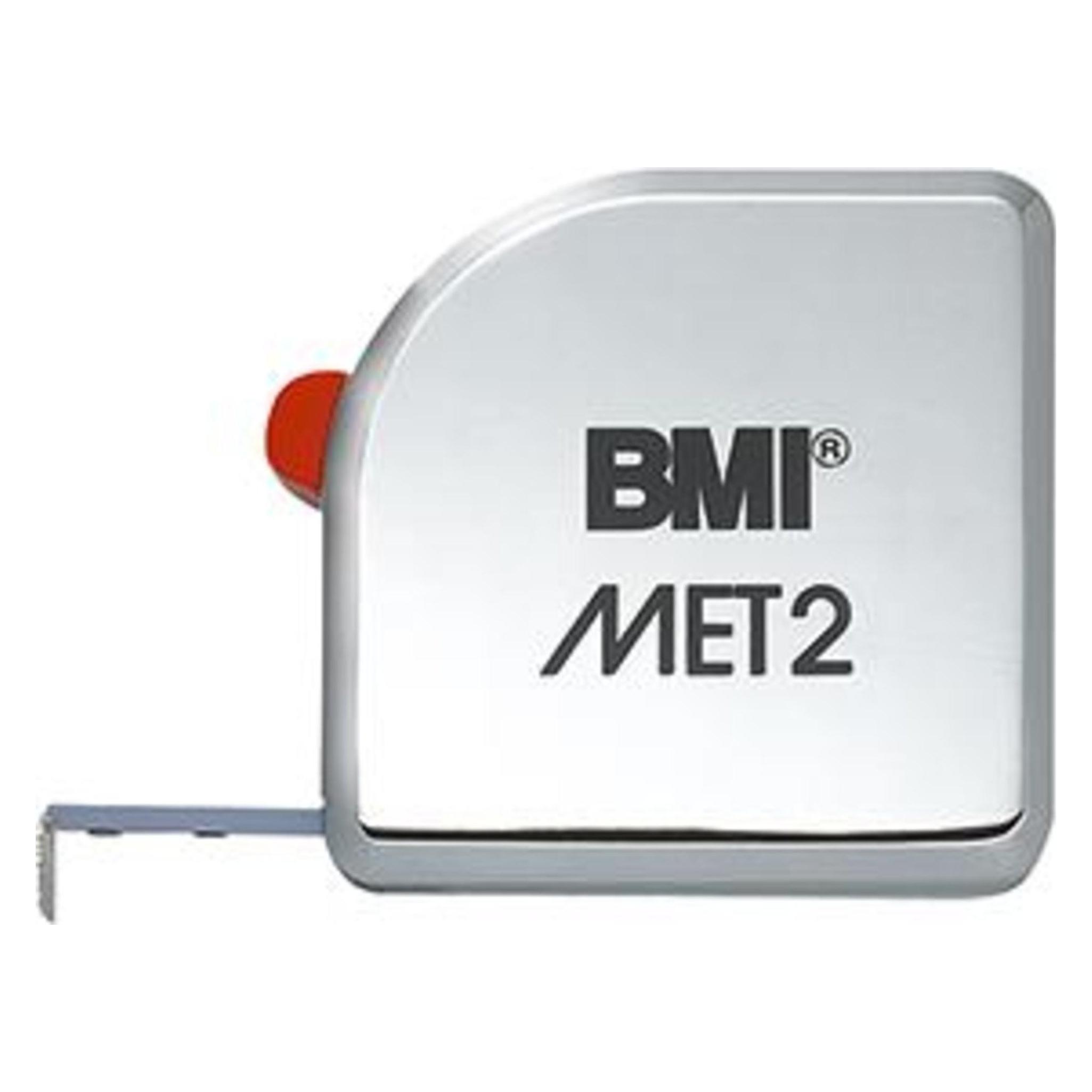 Magni BMI 490241210 Taschenbandmass MET, Länge 2 m, weisslackiertes Band (2 m) (4007368080640)