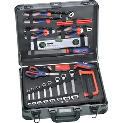 kwb Werkzeug-Koffer inkl. Werkzeug-Set, 99-teilig, gefüllt, robust und hochwertig, ideal für den Haushalt oder die Garage, im stabilen Alu-Koffer