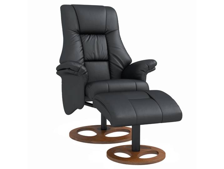Homcom Relaxsessel, Kunstleder Schwarz, Kunststoff, 89x110x77 cm, Wohnzimmer, Sessel, Relaxsessel