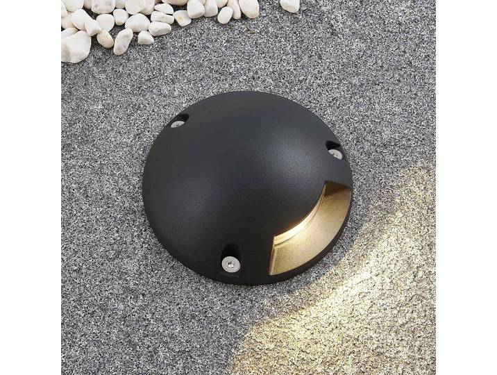 Lindby Huban LED-Bodenstrahler, einflammig, schwarz, Aluminium, Modern, LED Außenleuchte