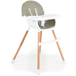 Cangaroo Kinderhochstuhl Gelato 2 in 1 Gurt, Kinderstuhl, Tisch verstellbar grau