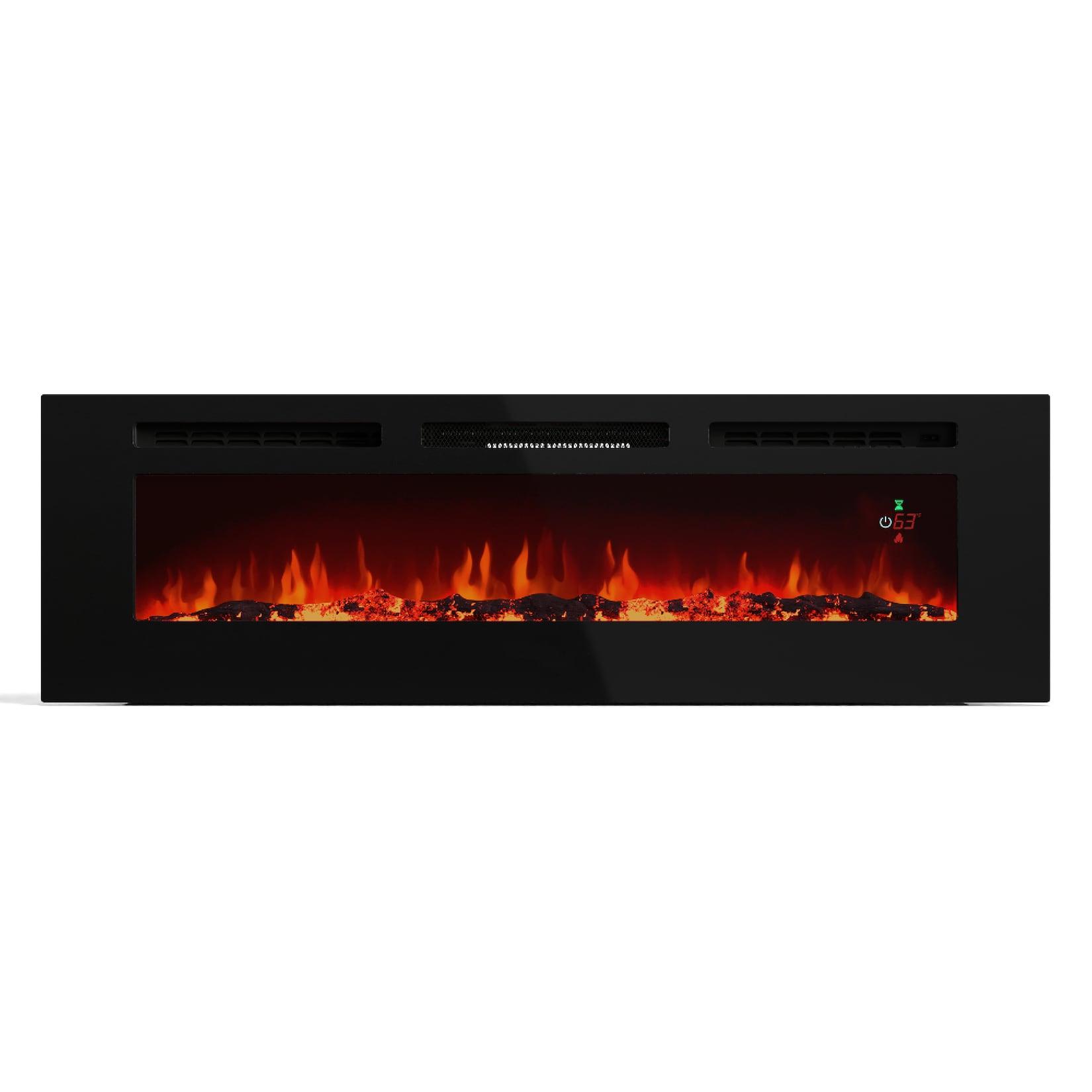 Galeras Smart Elektrokamin 2 Heizstufen 16 – 30° LED-Flammenillusion IOT-fähig Schwarz 152.5 x 47 x 13 cm