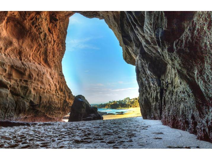 Fototapete PAPERMOON GROTTE-HÖHLE LAGUNA BEACH MEER FELSEN GEBIRGE DÜNEN , bunt, B:4m L:2,6m, Vlies, Tapeten, Fototapete