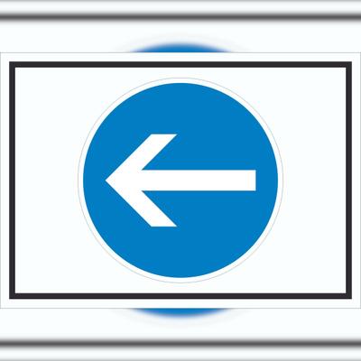 HB-Druck Schild Fahrtrichtung hier links Symbol A3 (297x420mm)