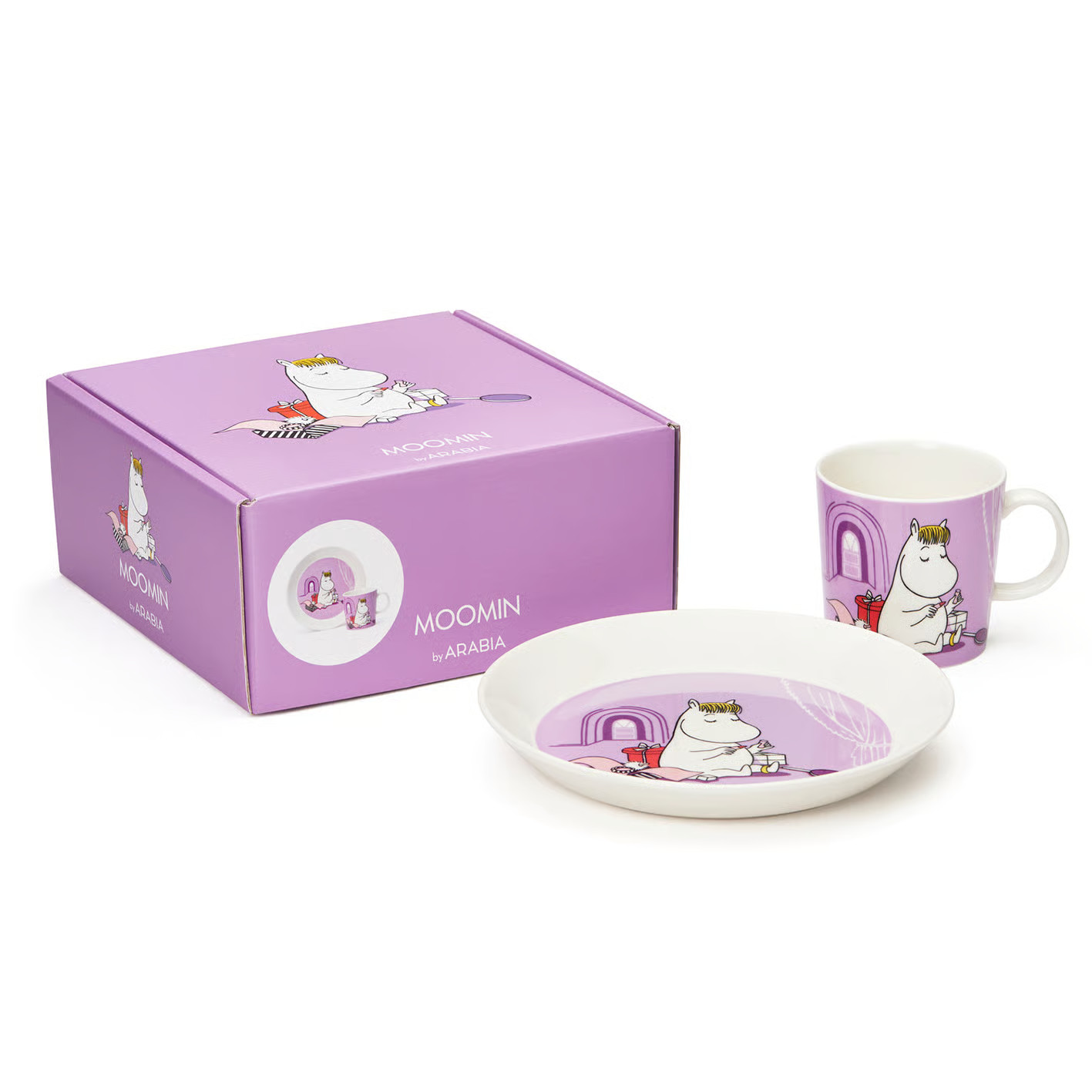 Moomin Arabia kinder dinerset Snork Maiden paars