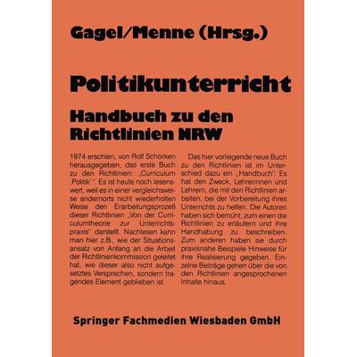 Politikunterricht, Taschenbuch von , VS Verlag für Sozialwissenschaften, 978-3-663-07740-4