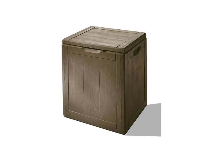 Spritzwasserbeständige Aufbewahrungsboxen in Holzoptik, Braun, 90 Liter