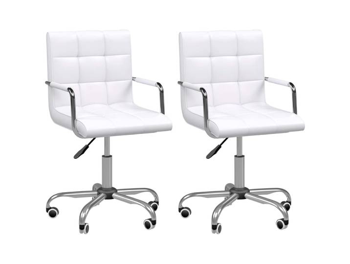 Fauteuil manager bureau hauteur réglable synthétique capitonné blanc