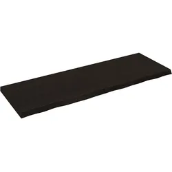 vidaXL Wandregal Dunkelbraun 180x60x(2-6)cm Massivholz Eiche Behandelt