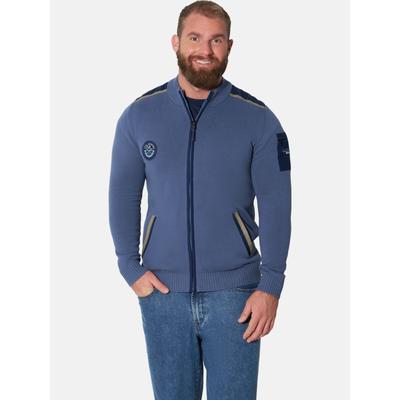 Strickjacke JAN VANDERSTORM "Strickjacke ARNAR", Herren, Gr. XL, blau, Strickjacken Strickjacke