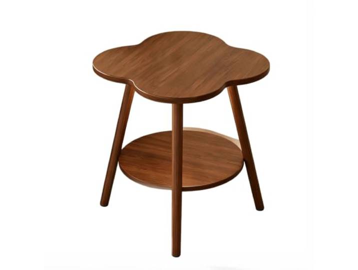 Schmaler Tisch Beistelltisch, Klein, Platzsparend, 2 Ebenen,Zuhause Bettseitentisch Ablage, Massive Holzbeine, Rustikaler Brauner Nachttisch für Wohnzimmer(#C,60*60CM)