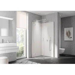 Kermi Seitenwand Seitenwand mit Wandprofil für Ecke „LIGA“ 200 cm Glas Klar, Profile Silber Hochglanz