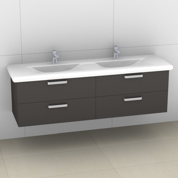 Artiqua 415 Waschtischunterschrank für Living Style 814439 Stahlgrau, 415-WU2L-L42-7142-88 415-WU2L-L42-7142-88