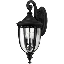 Elstead Lighting English Bridle große Außenwandleuchte 3-flammig in Schwarz