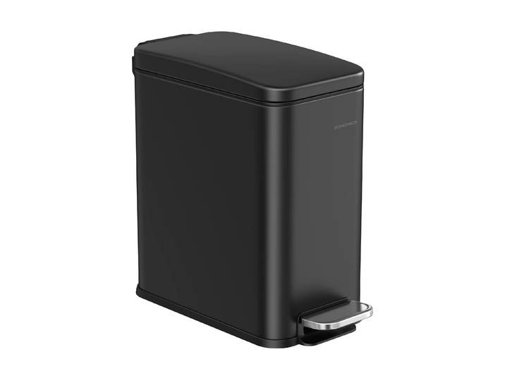 Kosmetikeimer SONGMICS 5 l , schwarz, B:14,4cm H:29cm T:29,9cm, Stahl, Mülleimer, Kosmetikeimer