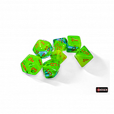 Chessex Würfel - Gemini Plasma Green-Teal/orange LUMINARY? (7-Würfelset) 300128
