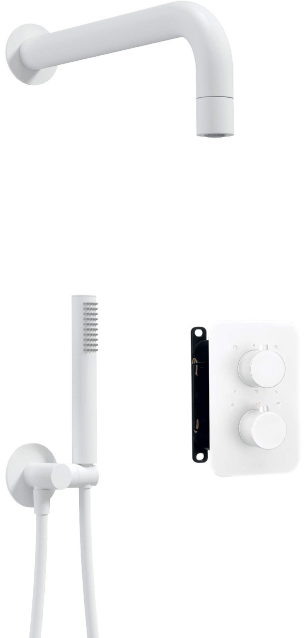 Neuesbad Serie 720 Unterputz-Duschset mit Smart-Box und Rund Bauteile, Weiß NB1DEBXYZAEBT1