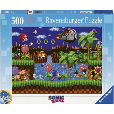 Puzzle RAVENSBURGER "Classic Sonic", bunt, Puzzles, KinderB:49cm H:36cm, Pappe, Made in Germany, B:49cm H:36cm
