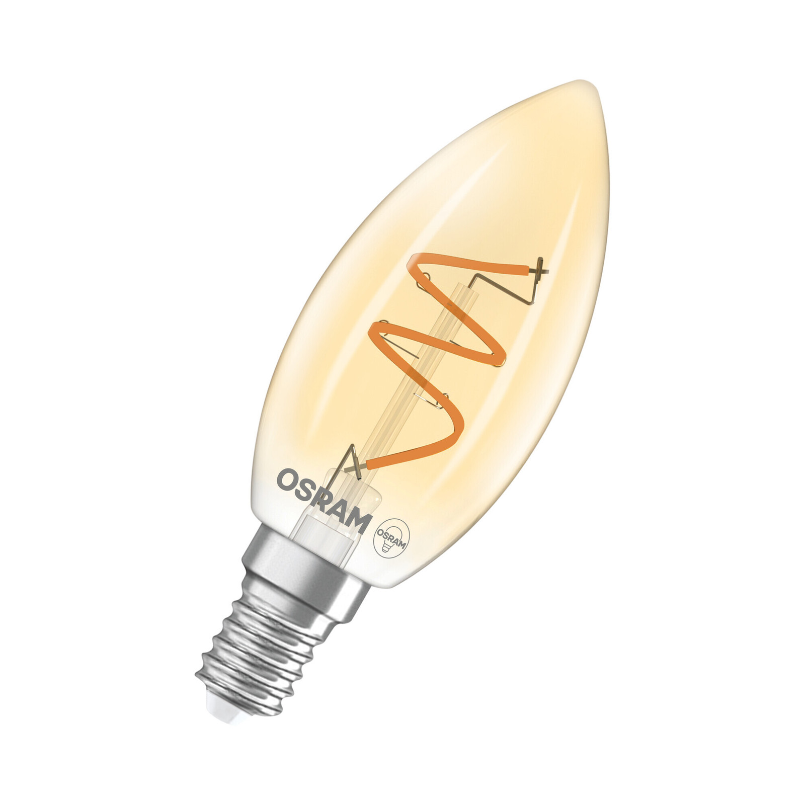 Osram Vintage 1906 Classic LED-lamp E14 Warmwit Dimbare Mini-kaars Goudkleurig Glas 3,5 W 300 lm Diameter: 3,5 cm