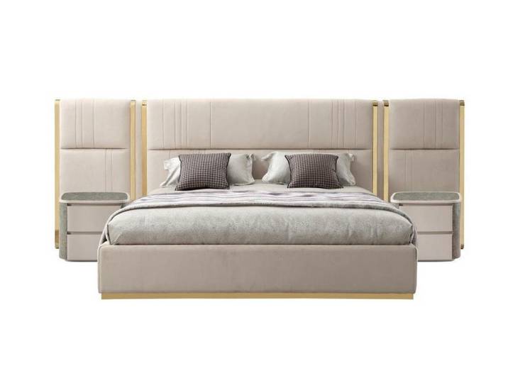 Xlmoebel Polsterbett Luxus-Doppelbett im modernen Design mit edlen Materialien (1-tlg., Bett), Hergestellt in Europa