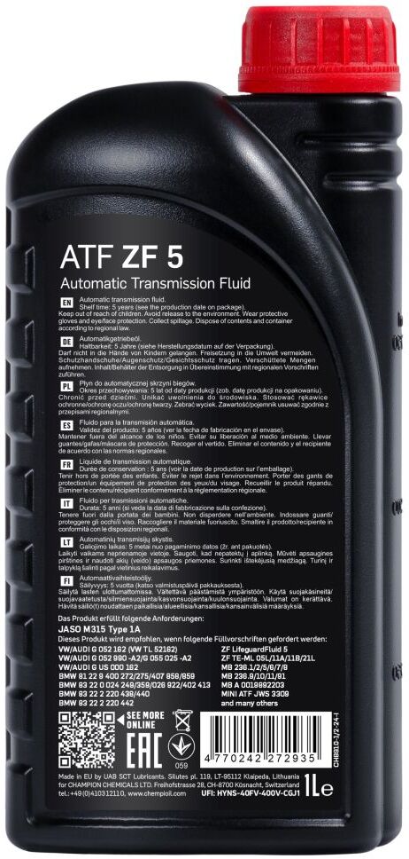 Automatikgetriebeöl CHEMPIOIL ATF ZF 5 1L