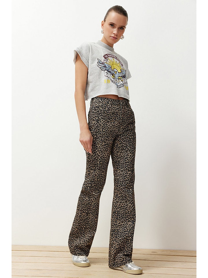 trendyol Jeans in Beige/ Schwarz - 36