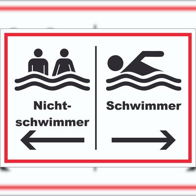 HB-Druck Nichtschwimmer Schwimmer Aufkleber A1 (594x841mm)