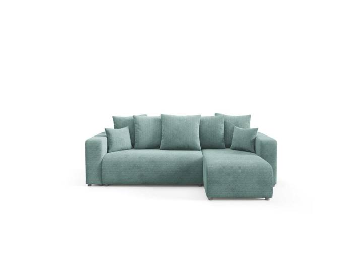Furnisell Ecksofa mit Schlaffunktion Türkis, seitenverkehrt montierbar, 247x145 cm, Wohnzimmer, Sofas & Couches, Wohnlandschaften, Ecksofas