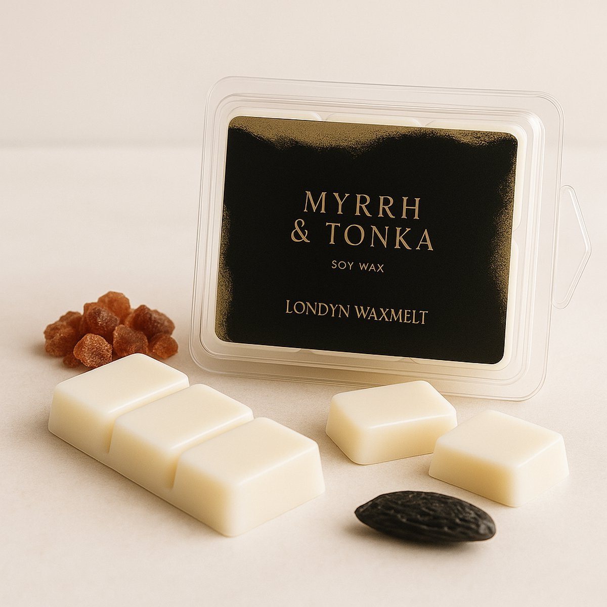 Londyn Waxmelt Myrrh & Tonka - Handgemaakte Vegan Huisparfum van 100% Sojawax