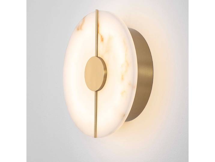 Wandleuchte Aider Typ B Ø 20cm Gold/Gold Kabel ABS, Fassung ABS, Baldachin Aluminium, Gehäuse Leuchte Aluminium Nicht austauschbare LEDs