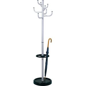 Kerkmann Garderobenständer Sierra 6098, silber, mit 8 Haken, aus Metall, 174 x 45cm