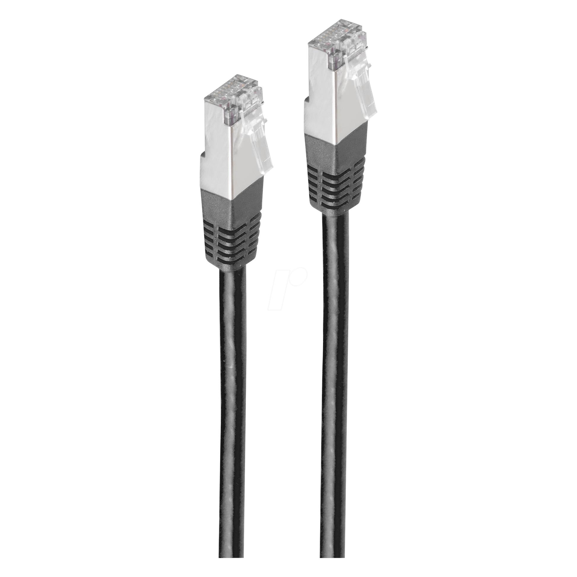 Shiverpeaks BASIC-S Patchkabel, Kat. 6, S/FTP, 3,00 m schwarz, RJ45 Stecker (S/FTP, CAT6, 3 m) (BS75713-HS)
