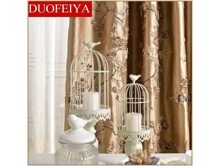 Rideaux Jacquard Européens Brodés, Mode Simple et Luxe, pour Salon et Chambre, Occultants, Tulle Blanc, Décoration de Fenêtre Élégante