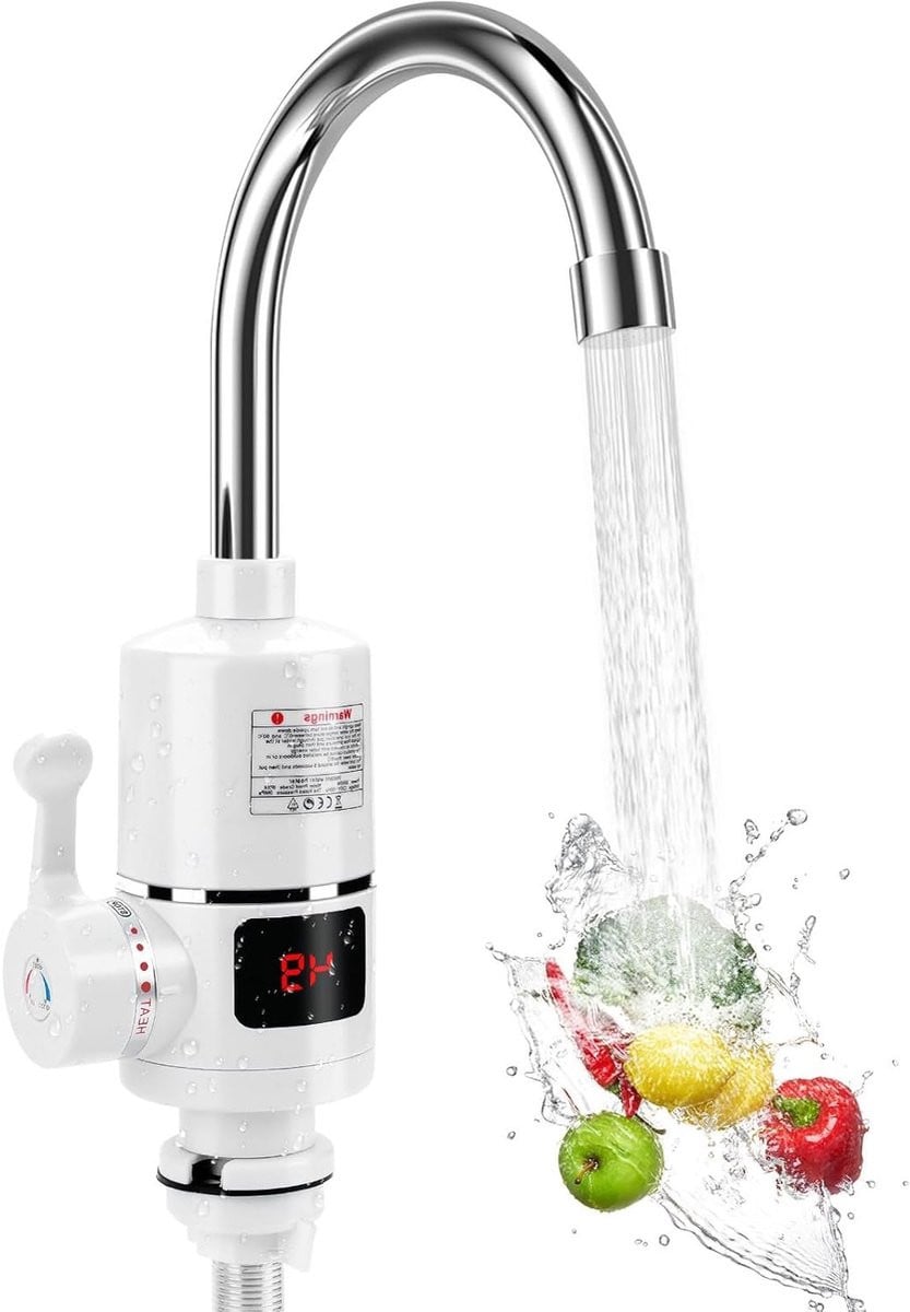 Elektrische Waterkraan met Doorstroomverwarming 3000 W voor Keuken, Badkamer en Camping