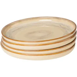 Gipfelstück Dessertteller-Set, Steinzeug Nebelwald Beige