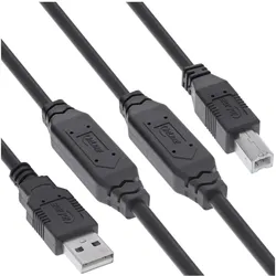 INLINE USB 2,0 Aktiv-Kabel, USB-A Stecker zu USB-B Stecker, 15m