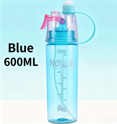 Universal Stock Spray Water Bottle With Straw Portable Misting Sports Water Bottle For Gym, Travel & Summer Hydration blue