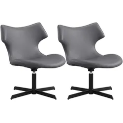 CLP 2er Set Lounger Welland Kunstleder - Farbe: grau