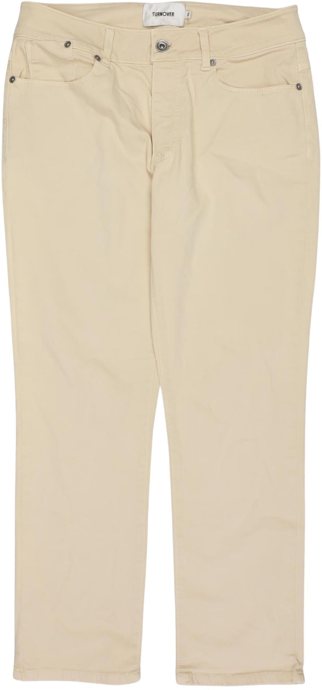 Turnover Damen Jeans, Cremeweiß, Gr. EU 36, Baumwolle / Elasthan - Second Hand