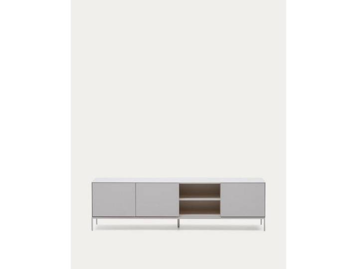 Natur24 Lowboard TV-Schrank Vedrana 195 x 55 x 40 cm MDF, Stahl weiß lackiert Schrank