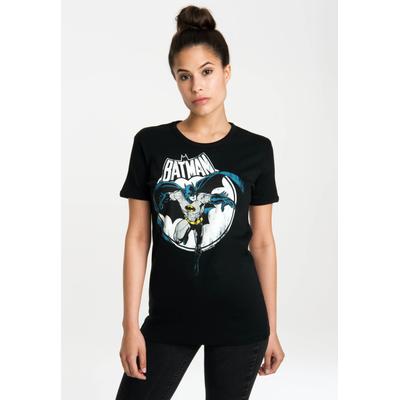 T-Shirt LOGOSHIRT "Batman - Fullmoon", Damen, Gr. XL, schwarz, 100% Baumwolle, bedruckt, normal, Rundhals, Shirts T-Shirt, mit lizenzierten Originaldesign