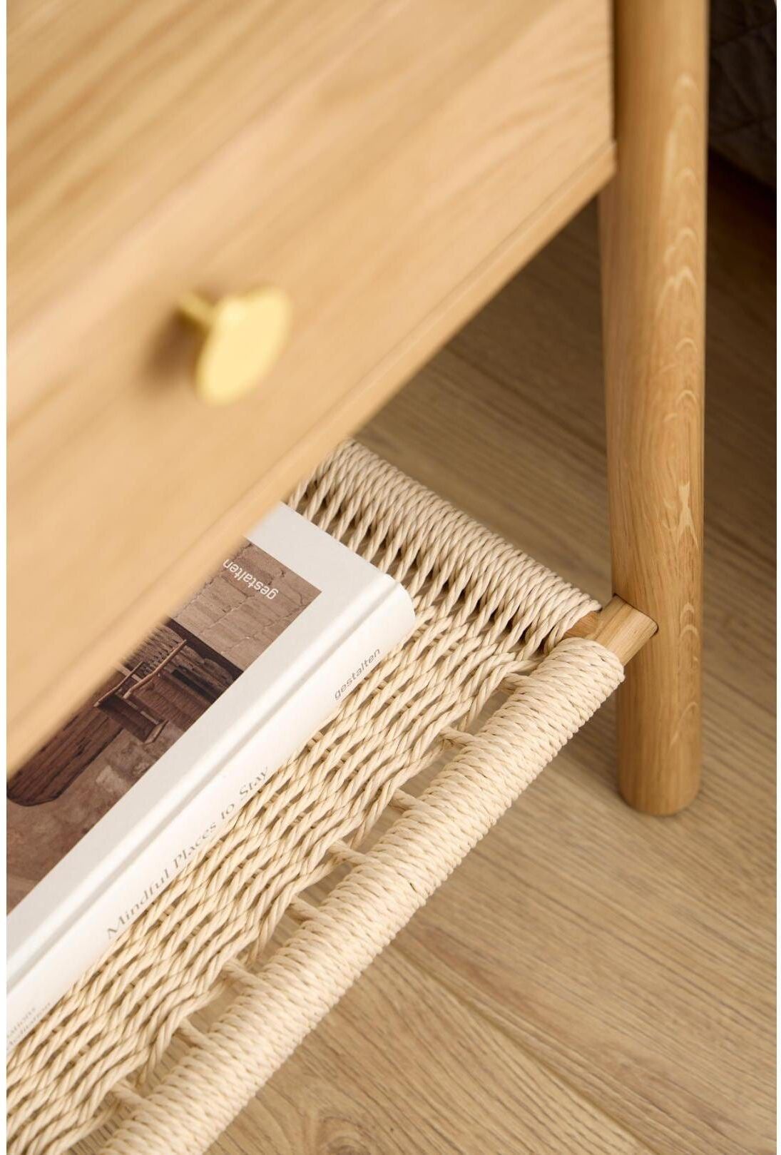 Nachttisch AC DESIGN "Monfort 43.5 x 40 x 60 cm", braun (hellbraun), B:43,5cm T:40cm, Tische, Nachttisch hellbraun B/H/T: 43,5cm x 40cm