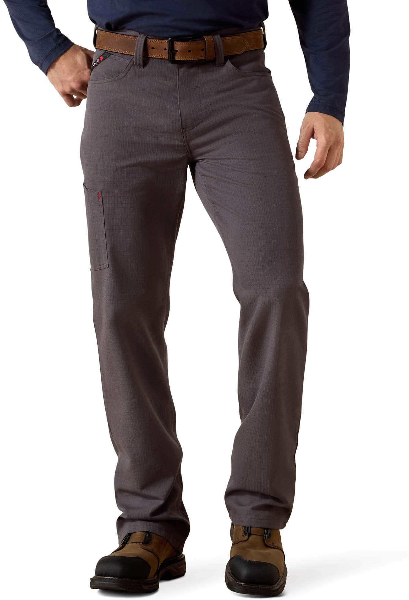 Men's Flame-Resistant M4 Relaxed Crossfire Straight Pant in Iron Grey, Size: 36 X by Ariat