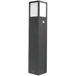 CMD Creative Metalldesign Outdoor Stehleuchte mit Bewegungssensor, IP54, eckig, 65cm, E27 max. 15W, Aluminium / Opalglas, anthrazit CMD-9018