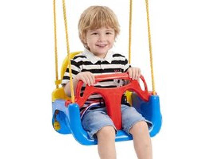 VEVOR Balançoire Bébé 3-en-1, Charge 136 kg, Siège de Balançoire Rouge Jaune Bleu, avec Cordes Réglables et Mousquetons, Siège Évolutif pour Tout-petits, Enfant et Adolescent, Intérieur et Extérieur
