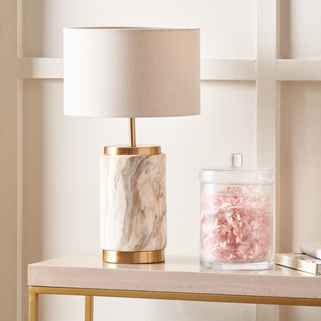 Canora Grey Bellamee Ceramic Table Lamp Natural 48cm H x 28cm W x 28cm D