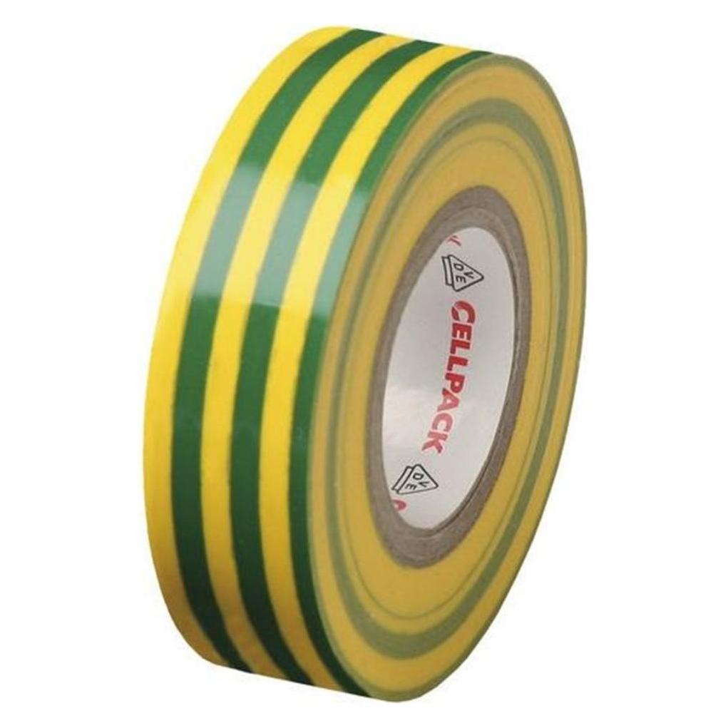 CellPack Isolierband 10 m x 15 mm, Gelb/Grün (50 mm) (145823)