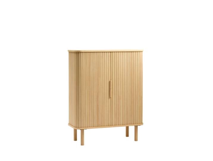 Buffet haut 2 portes bois naturel bois 90x113x40